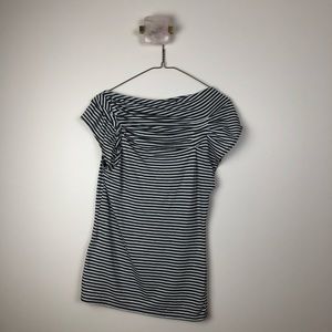 Delletta | Stripped Boat Neck Blouse